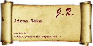Józsa Réka névjegykártya